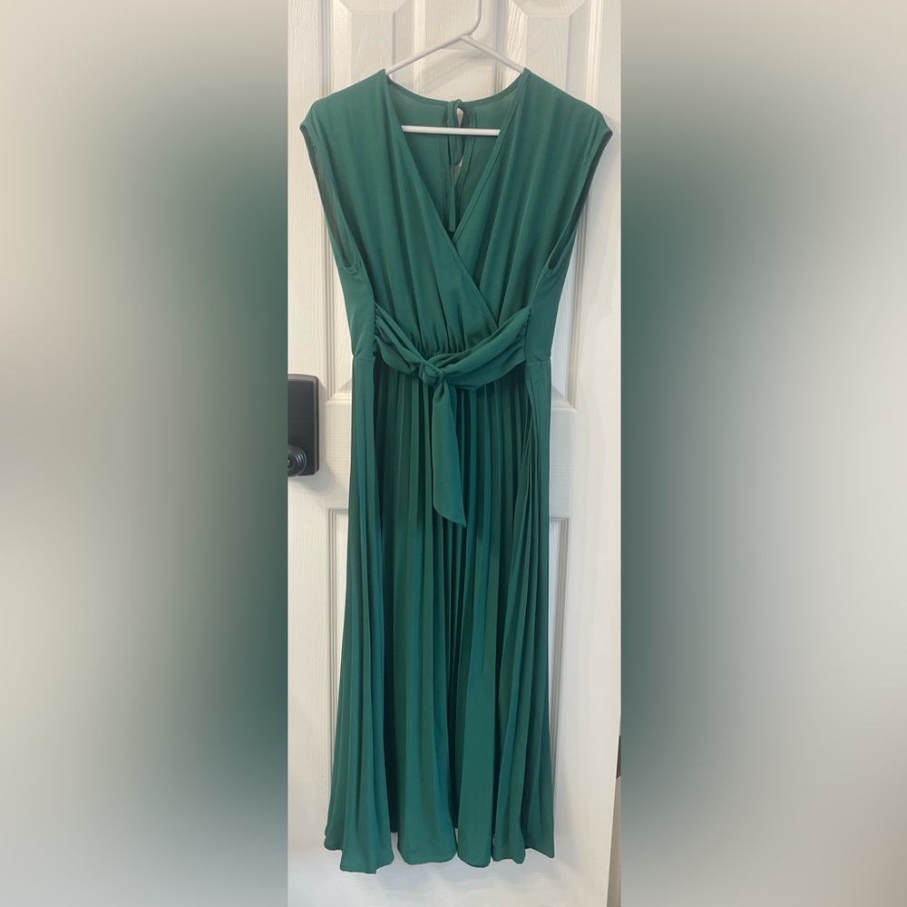 Green Pleated Dress